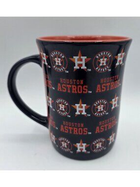 Houston Astros Ceramic Coffee Mug 15 oz Black & Orange Team Logo Design